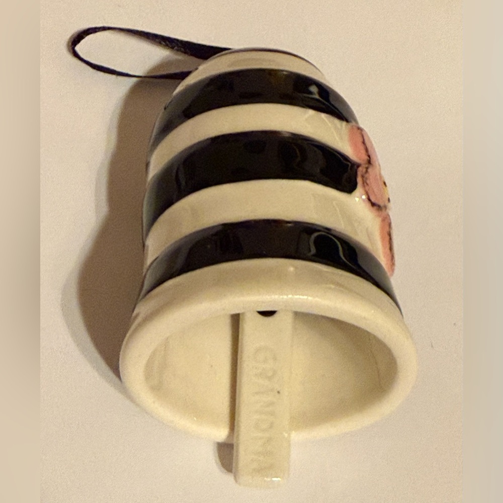 Ceramic bell - Heartful Home - by Tracy Pesche -Grandma -black white pink 3” New - Picture 6 of 10